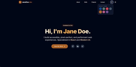 Modern Developer Portfolio Template – Responsive Digital Download, Cv/resume Design (modern Theme) - Etsy