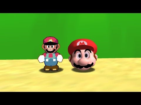 Mario Head and Mario World Mario in Super Mario 64 - Full Game Walkthrough