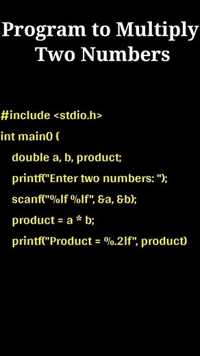 Program to Multiply Two Numbers in C Programming