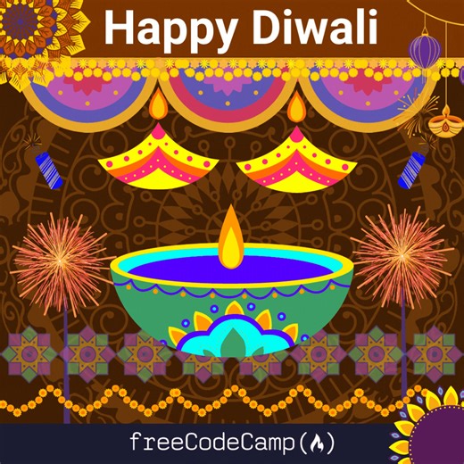 7.1K views · 69 reactions | Wishing a very Happy Diwali to all those around the world getting ready to celebrate! 杖 ✨ | Freecodecamp | Facebook
