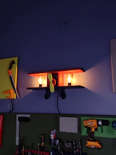 Aeroplane plane lamp plus shelf | Part 2 . . . #diy #craft #wood #tools #foryou