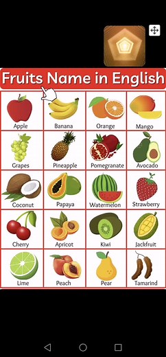 Learn the English Names of Fruits with Images
