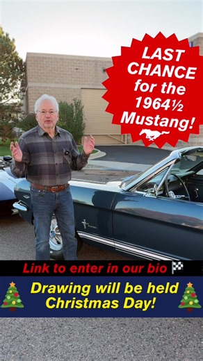 Last chance for the 1964 1/2 Mustang! Drawing is Christmas Day! All entries will still be eligible for our 2006 Ford GT drawing on February 28th, 2026. Best of luck and thanks for supporting our nonprofit museum!