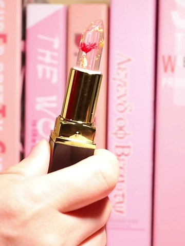 Jelly Clear Crystal Flower Magic Lipstick,Color Changing Lipstick with Flower inside,PH Temperature Color Change Tinted Lip Balm Nourishing Moisturizing Lip Stick labial magicos 3Pcs