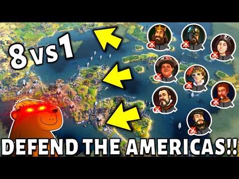 Can I Stop 8 Players Trying To Settle The Americas? (Aztec Civilization VI)
