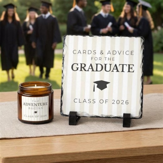 Graduation Decor Grad Party Guestbook Table Sign and Graduation Candle Set Graduation Advice Class of 2026 for High School or College Grad - Etsy