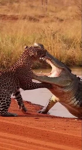 Leopard vs Giant Crocodile Real Fight | Ultra Realistic Wildlife Battle 4K #animalfight #cheetah