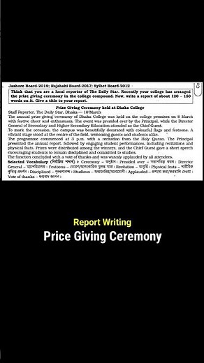 HSC Report Writing - Price Giving Ceremony (easier version) #reportwriting #hsc