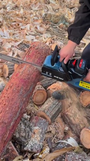 “Powerful Cordless Chainsaw Cutting Test 🔥 | Must-See Wood Cutting Tool!”
