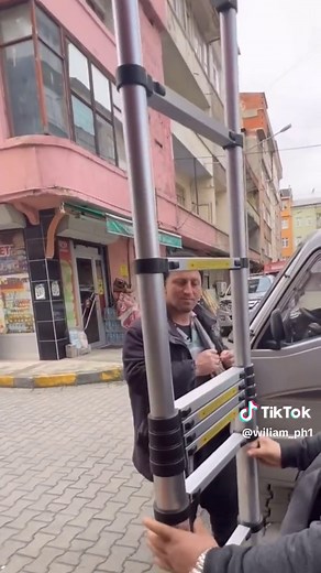 Setting Up a Tall Ladder in an Urban Environment