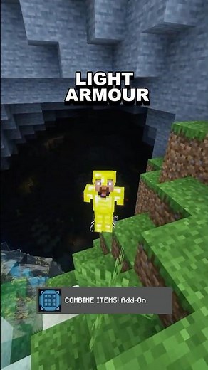 Light Armor in Minecraft Bedrock! ✨💡 Glowing Armor Test | Combine Items Add-On #shorts