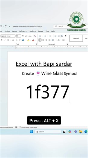 3.3K views · 20 reactions | Create Wine Glass  SYMBOL in Microsoft...