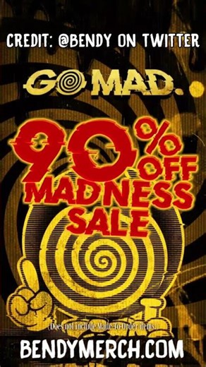 BENDY'S 90% OFF MADNESS MERCH SALE IS HERE!