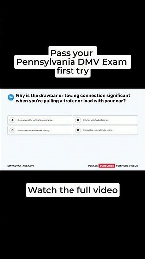 Pennsylvania DMV Written Test Questions 33 & 34 (With answers!) #dmv #driverslicense #testprep