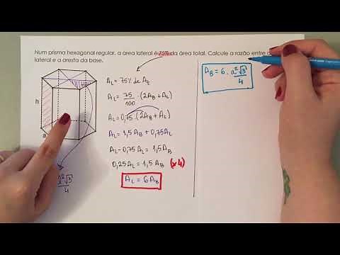 EXERCÍCIO - PRISMAS (prisma hexagonal regular - área)