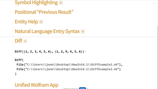 19 reactions | "Give me a way to tell what changed, particularly in a notebook" Say no more! New in 14.1: Diff[ ] https://writings.stephenwolfram.com/2024/07/yet-more-new-ideas-and-new-functions-launching-version-14-1-of-wolfram-language-mathematica/#diff---for-notebooks-and-more | Wolfram Research | Facebook