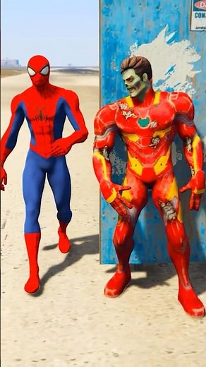 ZOMBIE SPIDERMAN 🆚 ZOMBIE IRONMAN & HULK | MARVEL ANIMATION #1 #shorts #spiderman #homemaranha