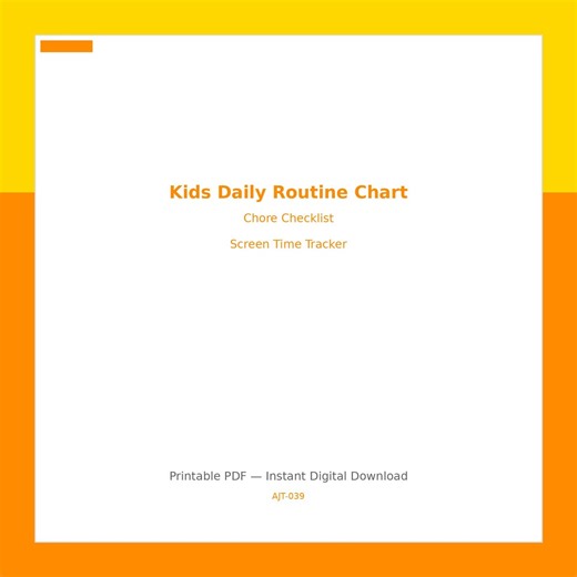 Kids Daily Routine Chart | Chore Checklist | Screen Time Tracker | Homework Planner (printable PDF) - Etsy