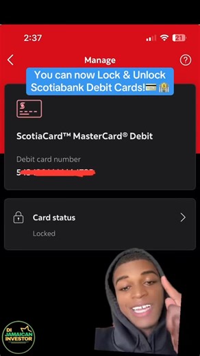 Oraine Goodwill on Instagram: "You can now Lock & Unlock Scotiabank Debit Cards!💳 🏦 ⚠️None of this information should be taken as financial advice and is for information and educational purposes only. Please consult a licensed financial advisor before making any decisions about your money ⚠️ #scotiabank #debitcard #atm #jamaica #🇯🇲 Will you be Locking & Unlocking your Scotiabank Debit Card?💳 🏦"
