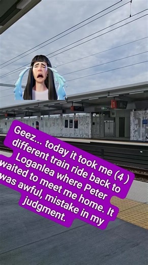 I board the Light Rail from Surfers Paradise to Helensvale. Catch the Airport Train, but I suddenly feel to use the loo, I get off at Pimpana to use the toilet at the train station. Another airport train stopped I get on that. Geez... I missed the train stop, and get off at Altandi. Sat and waited and a Beenleigh Train came, I get on that. Wow. Finally I reached Loganlea Train Station, at last. There, I feel relieved my husband was waiting for me he come and gave me a hug, I was feeling anxious 