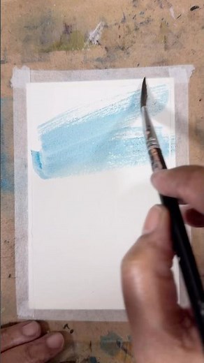 Mixed Media Watercolor Abstract Landscape! #shorts #mixedmedia #watercolor