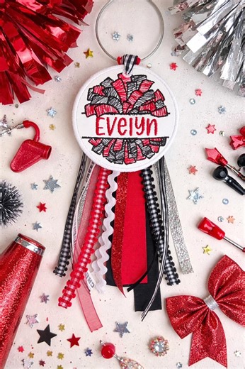 Personalized Cheer Pom Bag Tag - Etsy