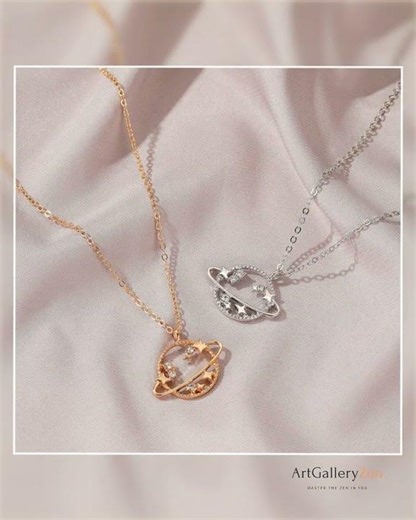 CZ Inlaid Celestial Star Necklace