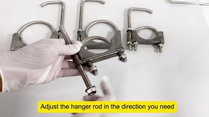 Elifecenter Heavy Duty 3 Inch Stainless Exhaust Clamp with Hanger Rod for Universal 3" Exhaust Pipes