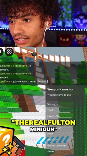 Admin Commands Unleashed! Giving Myself a Gold Minigun! #shorts