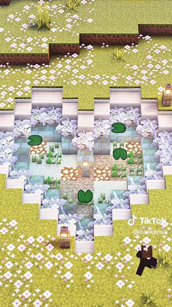 Creating a Stunning Cherry Heart-Shaped Pond in Minecraft