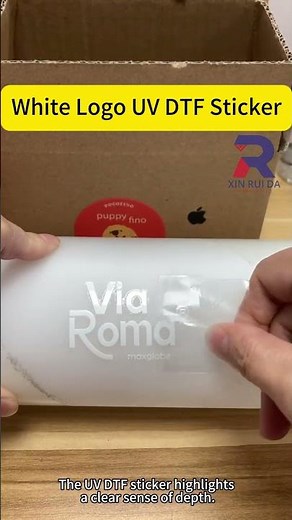 White Logo Sticker for Plastic Surfaces, Strong Adhesion and Durable.