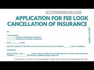 Application for Cancellation of Insurance Policy | Letter for Cancellation of Insurance Policy