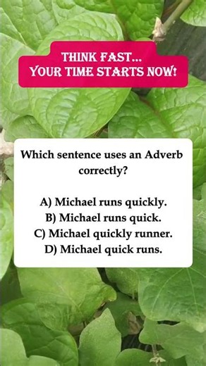 📝Which sentence uses an Adverb correctly? #shorts