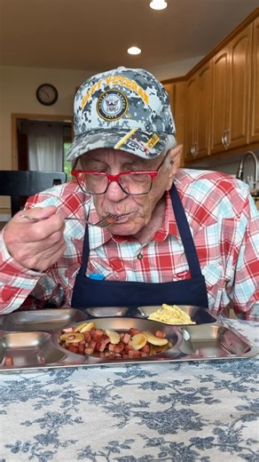 Patriotic Kenny on Instagram: "Cooking up 1960’s US Navy recipes Pt 2: Spam, powdered eggs, canned potatoes! #navy #veteran #kennyskitchen @spambrand"
