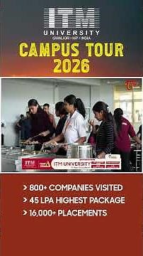 ITM University Campus Tour 2026 #TeluguOne #ITMUniversityCampusTour #ITMUniversityGwalior #ytshorts
