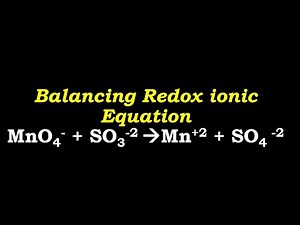 Balance redox reactions By ion electron method
