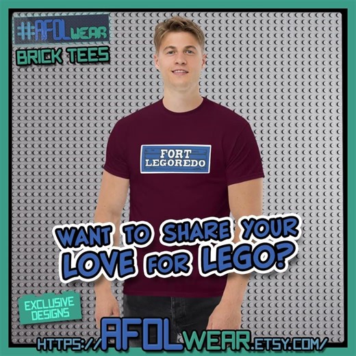AFOLwear presents Fort Legoredo Brick Tees #AFOL #LEGO #retro #adultfansoflego #tshirts #Vintage