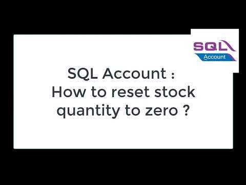 SQL Account : How to reset stock quantity to ZERO ? (Simple Step)