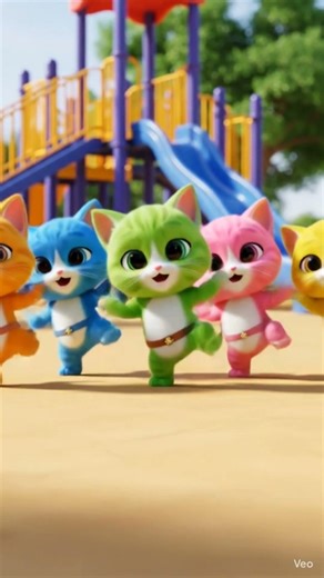 5 Cute Dancing Cats 😺 Colorful Kitten Dance Party
