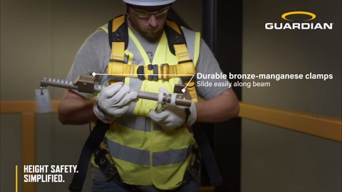 Guardian 00101 Beamer 2000 | Horizontal Beam Anchor | Fits 3.5 to 14 Inch Beams up to 1.25 Inches Thick | Tool Free Installation | OSHA and ANSI Compliant