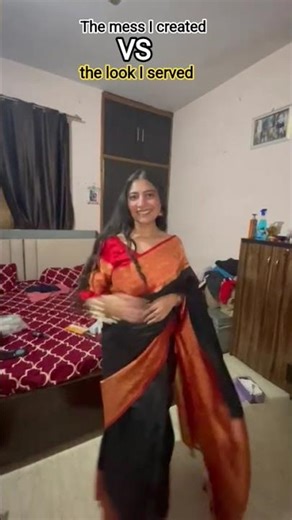 mess vs look #ashortaday #saree #ytshort