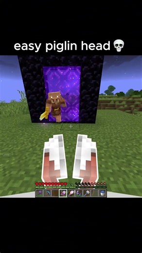 easy piglin head😭 #minecraft #minecraftmemes