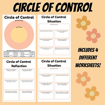 4 Circle of Control Worksheets | Sorting & Reflection Activity Set | CBT & SEL