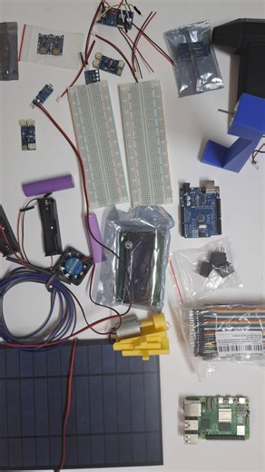 Volt.Technologies⚡️ on Instagram‎: "Hybrid Energy Evaluation System Using Arduino & Raspberry Pi⚡️ ✅This project evaluates a hybrid renewable energy system combining solar and wind turbine energy using Arduino and Raspberry Pi for control, monitoring, and data processing. ✅Current and voltage sensors collect real-time data from both sources. A fan simulates turbine speed. Boost converter increase voltage when required, while buck converters step voltage down safely. ✅TP charging modules manage l