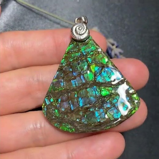 Healing Ammolite Pendant Ammonite Fossil – Natural Chakra Energy Gemstone Jewelries #ammolite