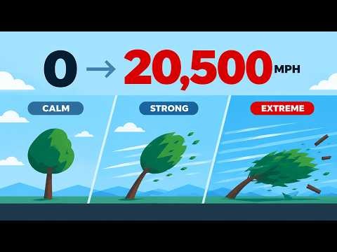 15 Wind Speeds Compared, From a Breeze to 20,500 MPH | Animation
