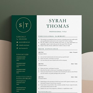Resume Google Doc, Monogram Resume, Cv Template Word, Cv Google Docs, CV Template Modern, CV Creative Professional, 1 2 or 3 Page Resume - Etsy