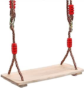 Wooden Swing Set - Wooden Swings for Adults Wood Swing Kids-Wooden Swing Set Indoor Outdoor Backyard - Wood Tree Swing Seat for Children with Adjustable Rope Straps and Accessories