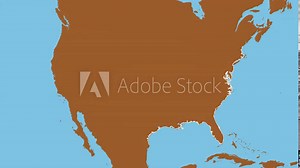 New York, state of United States mainland, with its capital, localized, outlined and zoomed with informative overlays on a solid patterned map in the Stereographic projection. Animation 3D