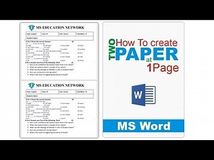 how to create 2 paper at 1 page in MS Word || MS Education Network
